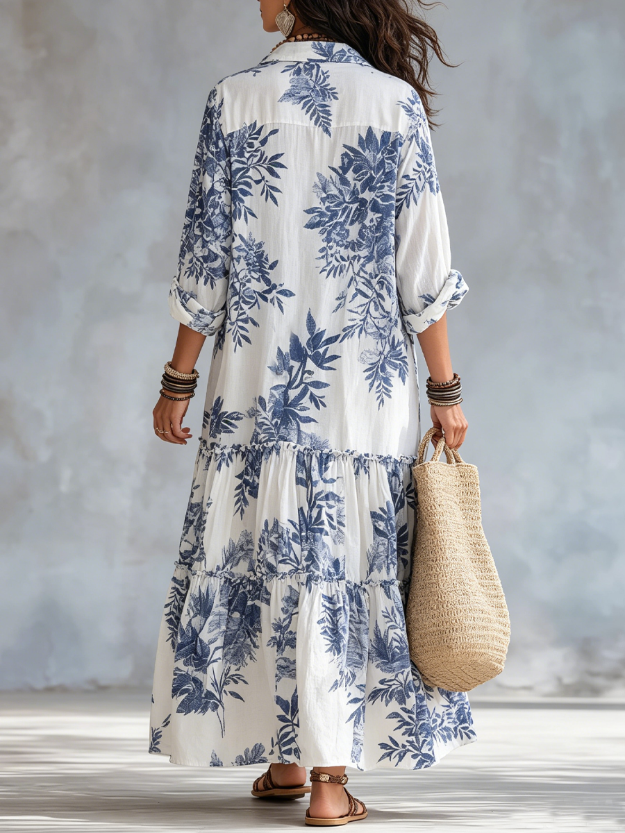 Cassandra | Floral Button-Down Maxi Dress