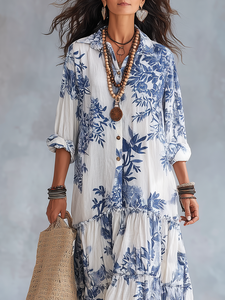 Cassandra | Floral Button-Down Maxi Dress