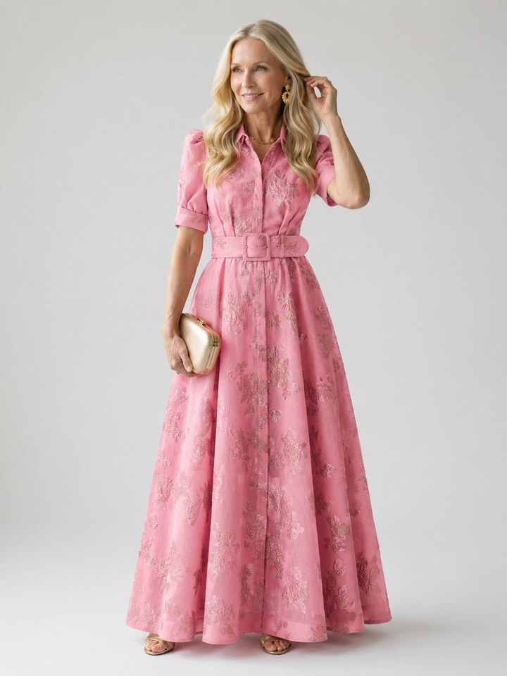 Lisa | Belted Floral Maxi Dress