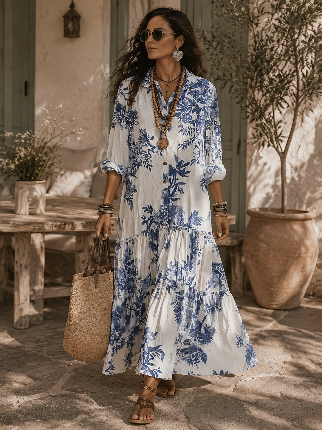 Cassandra | Floral Button-Down Maxi Dress