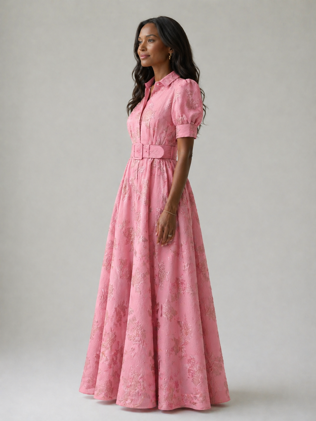Lisa | Belted Floral Maxi Dress