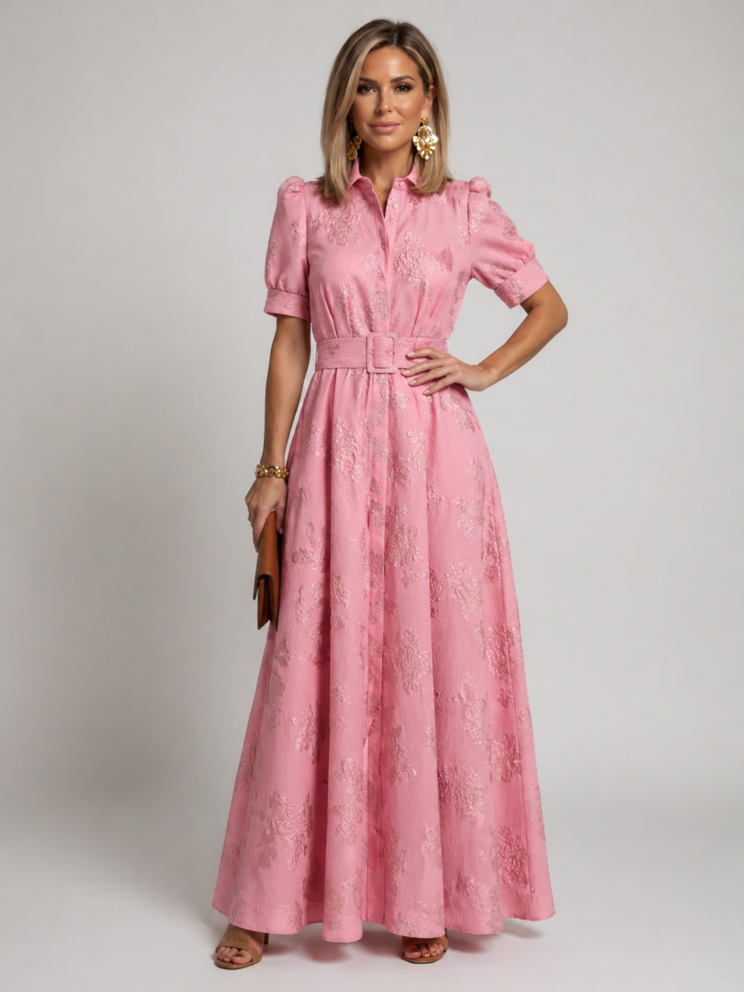 Lisa | Belted Floral Maxi Dress