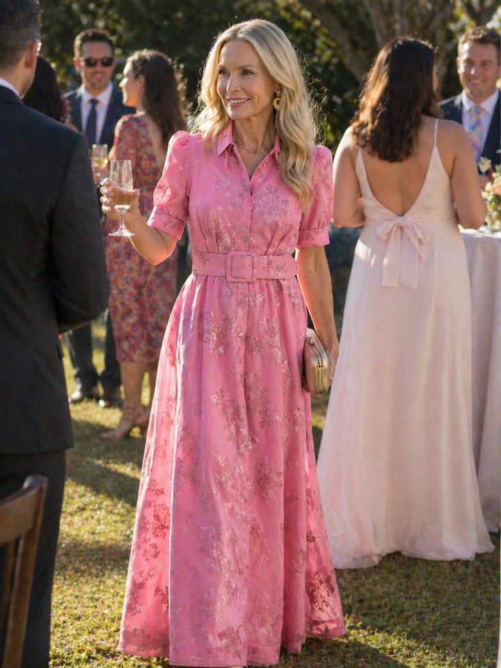 Lisa | Belted Floral Maxi Dress
