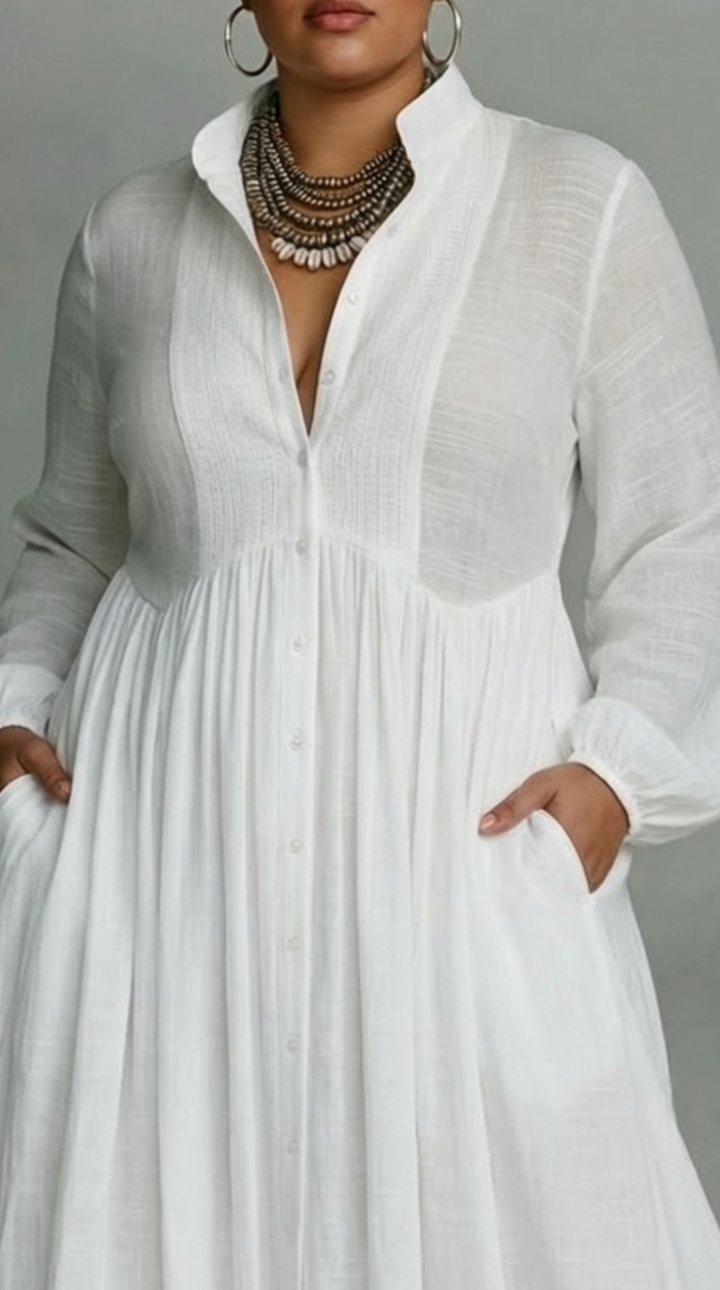 Justine | Flowing Button-Front Maxi Dress